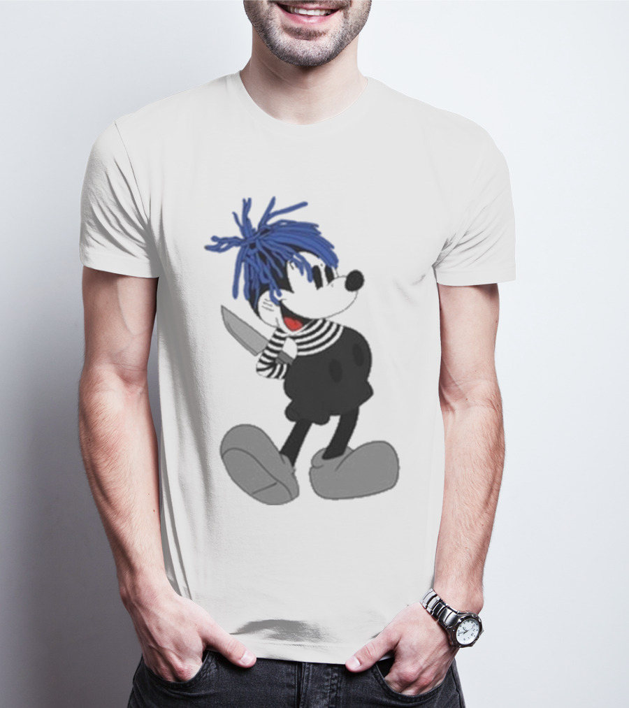 Revenge X Sad Knife Character With Blue Hair And Red Eyes T-Shirt