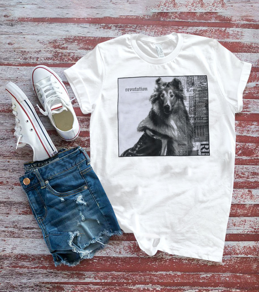 Revutation Reveille Collie Newspaper Style T-Shirt