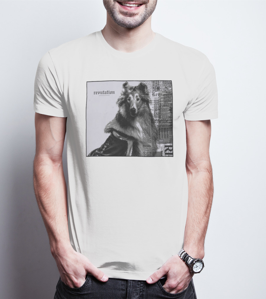 Revutation Reveille Collie Newspaper Style T-Shirt