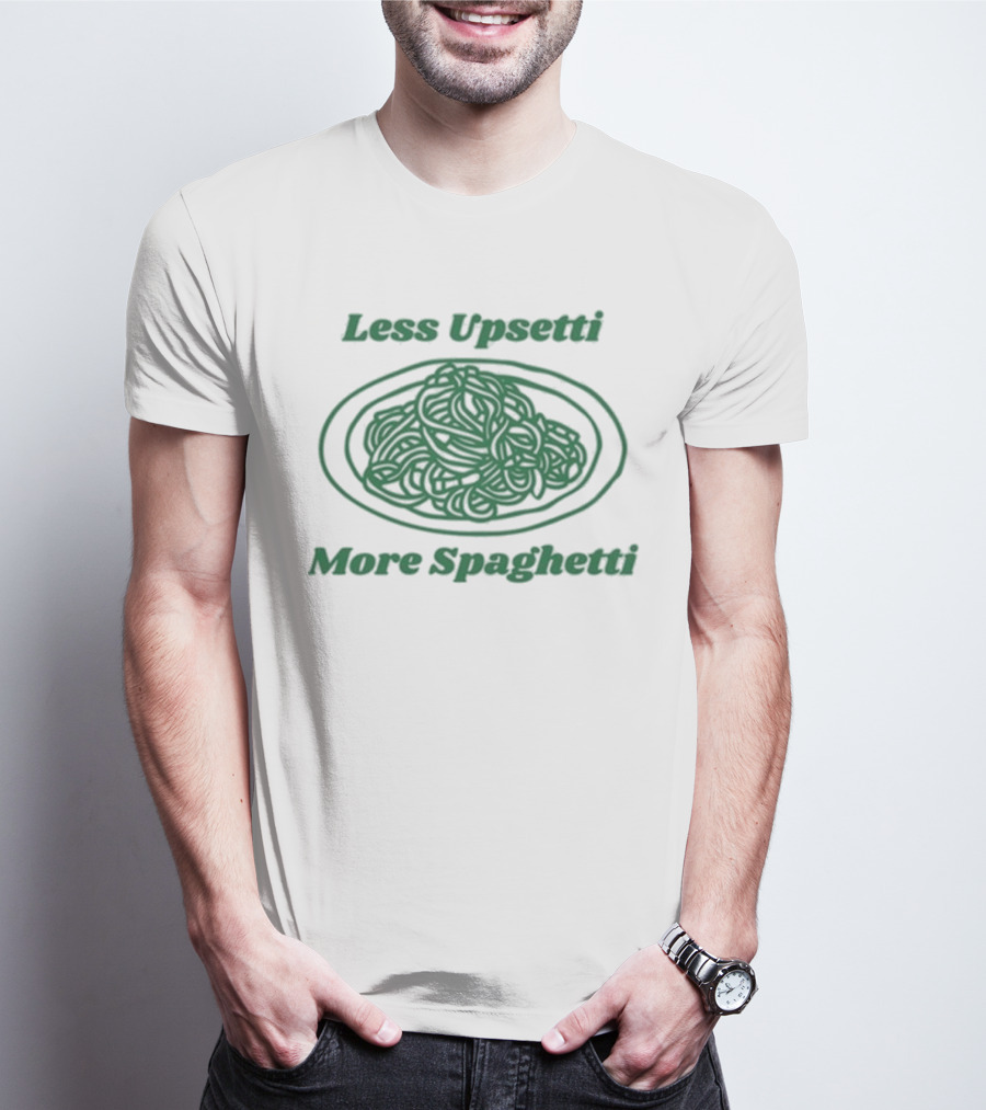 Quinny The Pooh Less Upsetti More Spaghetti Pasta Humor T-Shirt