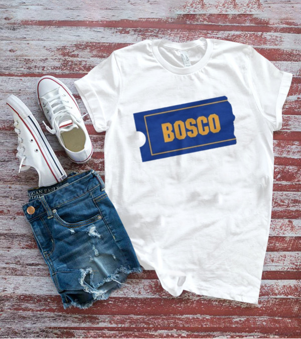Ryder Roll Bosco Vintage Blue With Yellow Bold Ticket Style T-Shirt