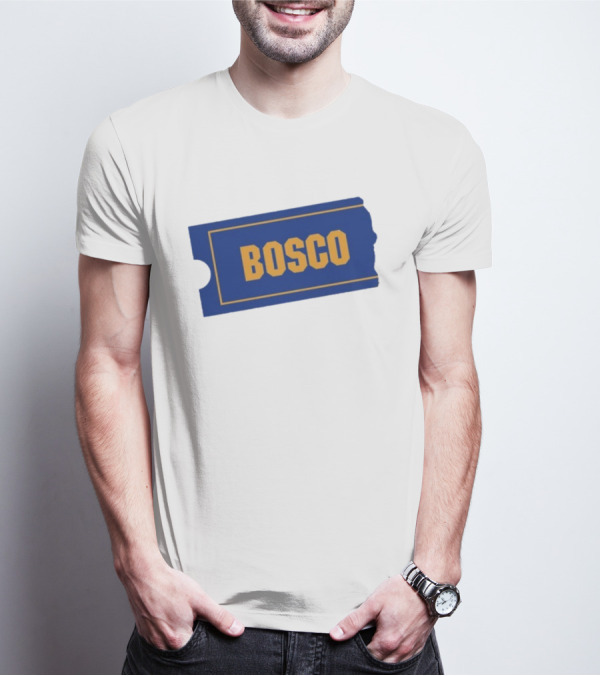 Ryder Roll Bosco Vintage Blue With Yellow Bold Ticket Style T-Shirt