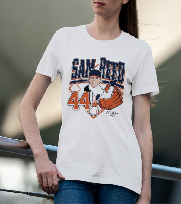 Sam Reed 44 Baseball Glove And Bat Graphic 2025 T-Shirt