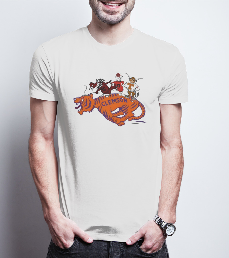 SEC Clemson Tigers South Carolina Gamecocks Georgia Bulldogs Tennessee Vols Mascot T-Shirt
