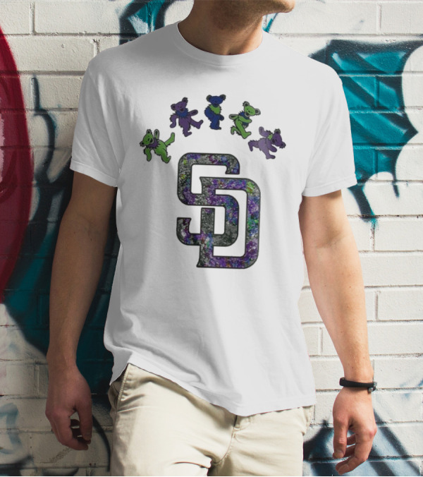 San Diego Padres Grateful Dead Night 2025 Dancing Bears Baseball Event T-Shirt