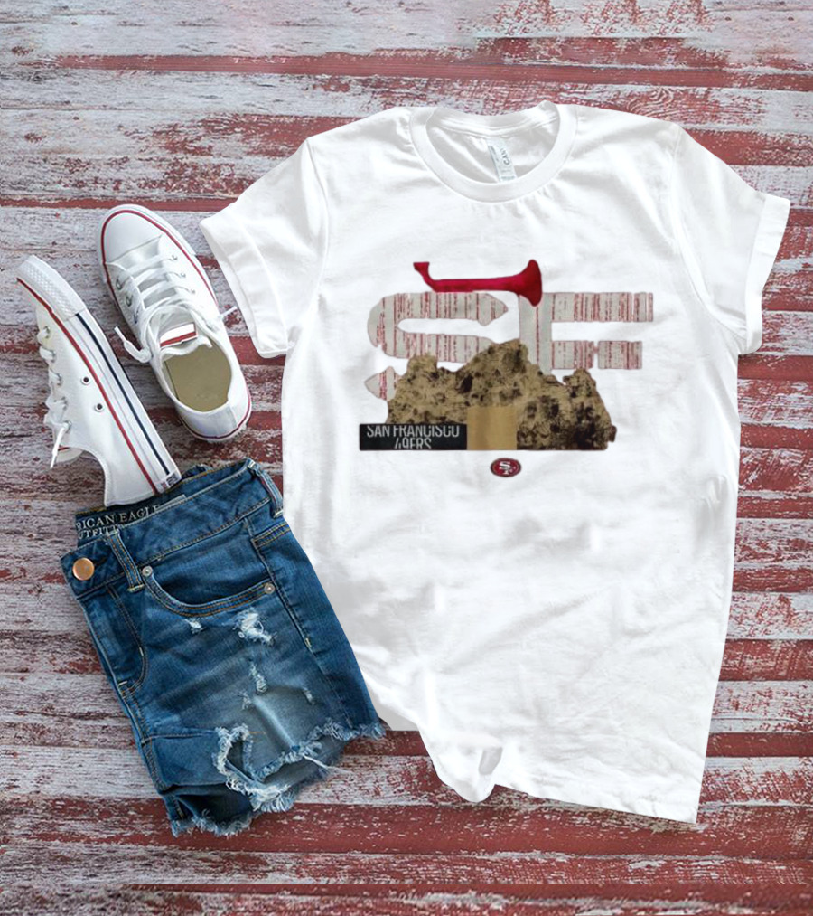 San Francisco 49ers SF 2025 NFL Draft Rock And Red Bat Elements T-Shirt
