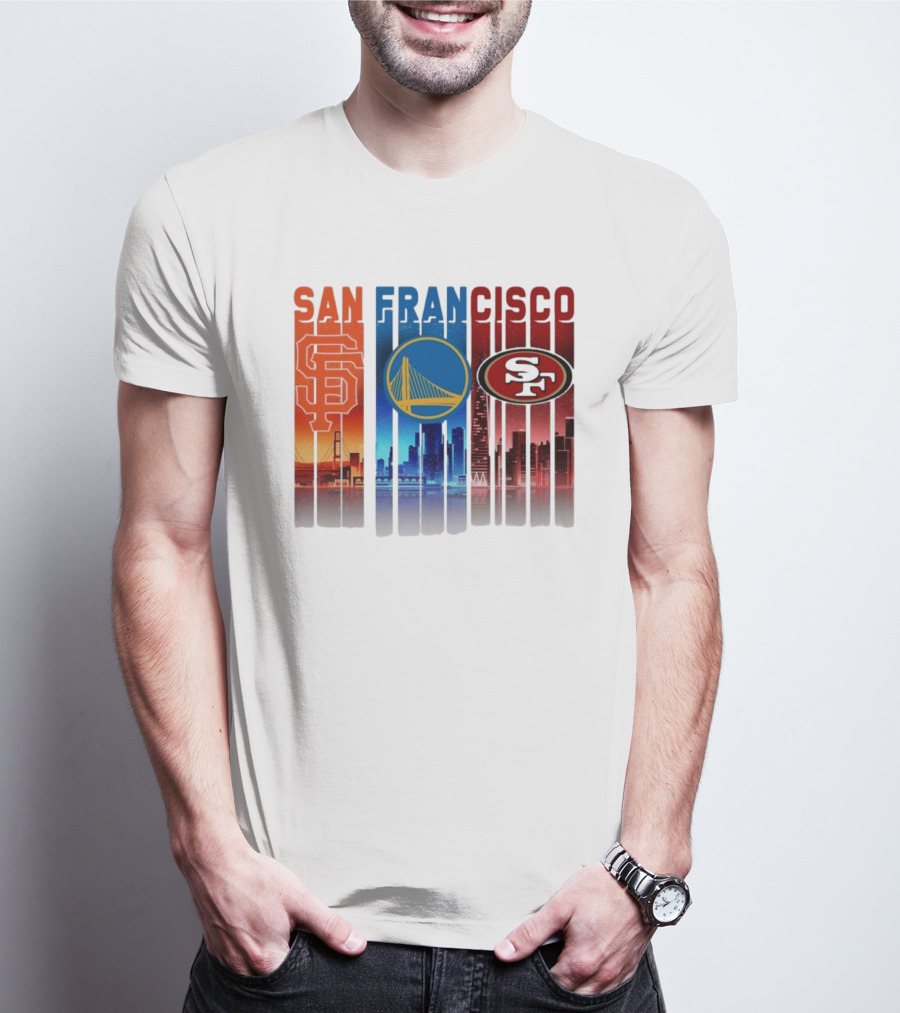 San Francisco Giants Warriors 49ers Cityscape Skyline T-Shirt