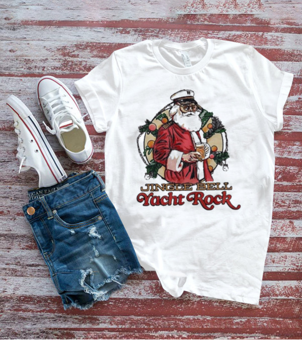 Jingle Bell Yacht Rock Christmas Captain Santa T-Shirt
