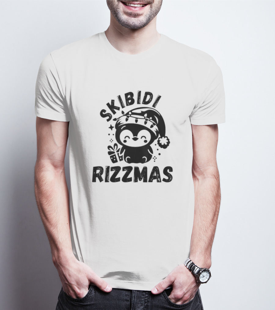 Love Skibidi Rizzmas Christmas Penguin T-Shirt