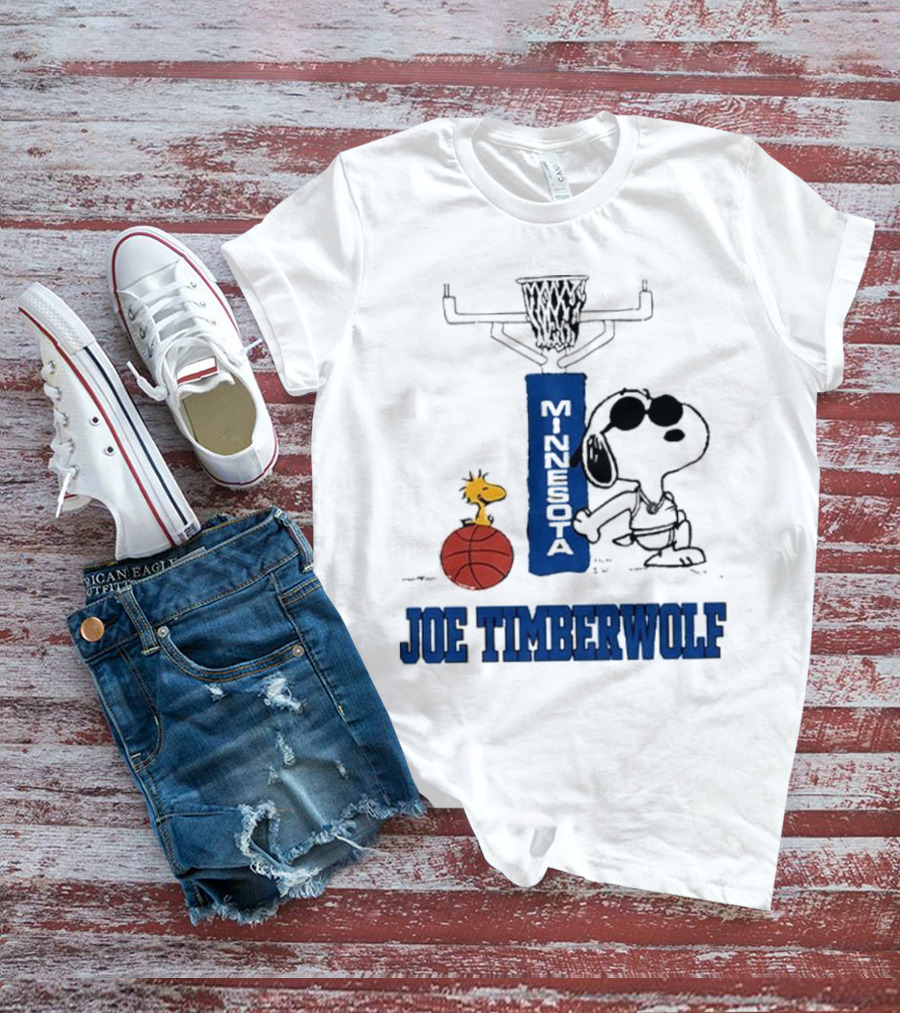 Snoopy Joe Cool Minnesota Timberwolf Basketball T-Shirt