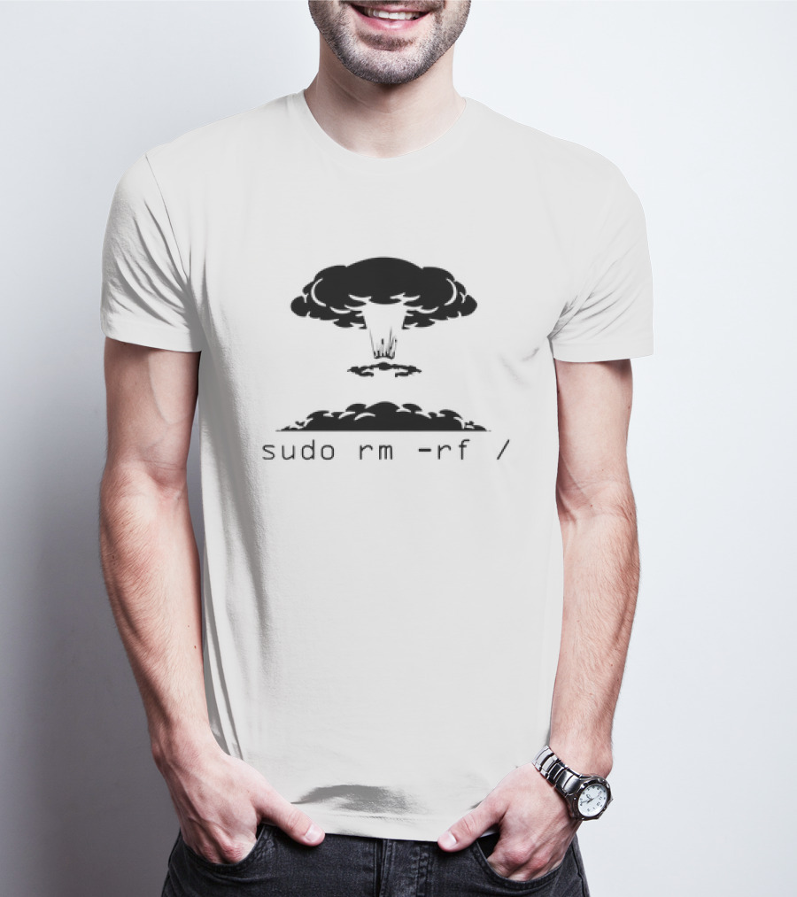 Sudo Rm Rf Kaboom Explosive Powder Barrel Computer Command T-Shirt