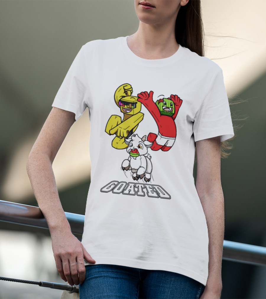 Sunny And Melon Goated Dance Characters With Sunglasses And Watermelon Head T-Shirt