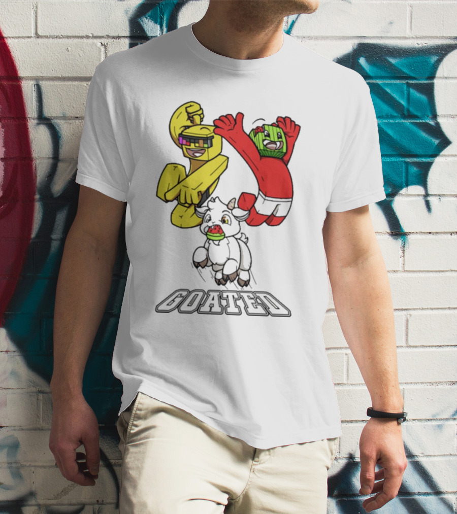 Sunny And Melon Goated Dance Characters With Sunglasses And Watermelon Head T-Shirt