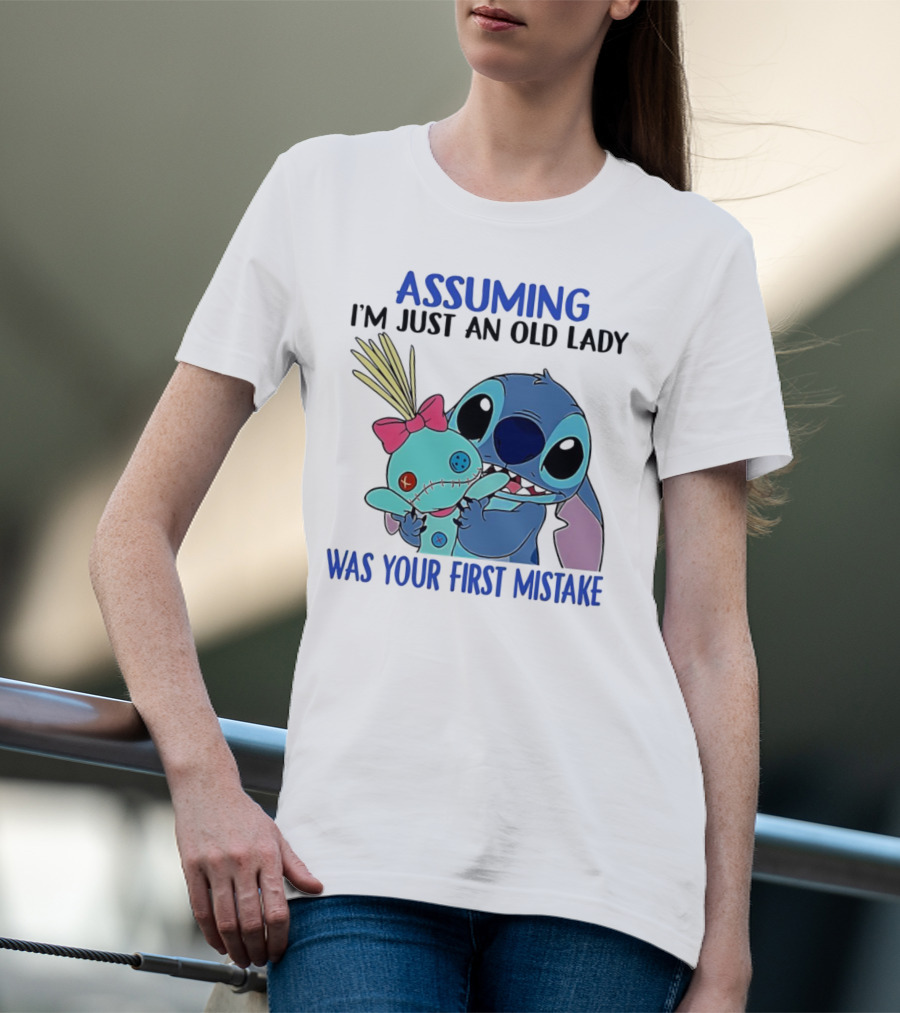 Assuming I'm Just An Old Lady Was Your First Mistake Stitch Holding Voodoo Doll T-Shirt
