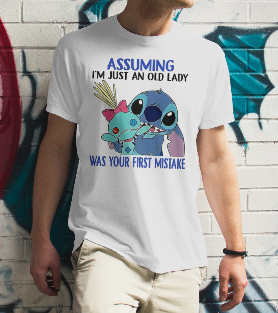 Assuming I'm Just An Old Lady Was Your First Mistake Stitch Holding Voodoo Doll T-Shirt