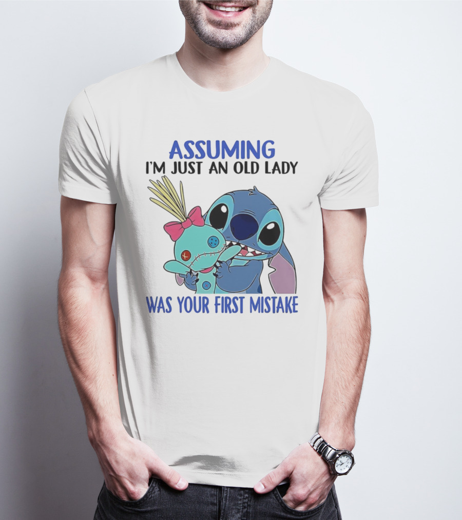 Assuming I'm Just An Old Lady Was Your First Mistake Stitch Holding Voodoo Doll T-Shirt