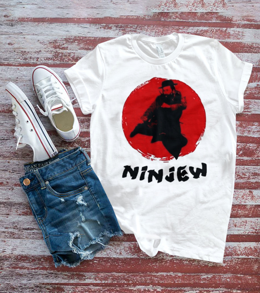 Ninjew Red Circle Kick Martial Arts Style T-Shirt