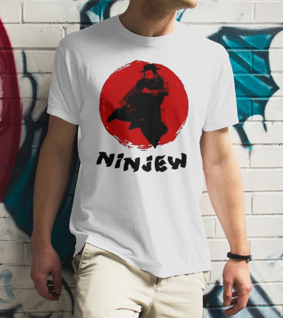 Ninjew Red Circle Kick Martial Arts Style T-Shirt