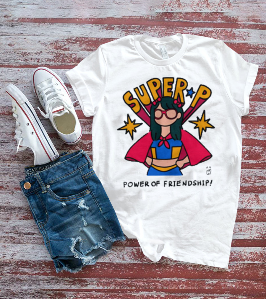 Super P Pastel Superhero Cartoon Character Friendship T-Shirt