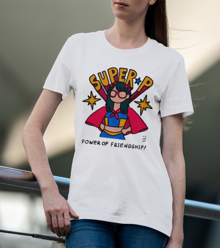 Super P Pastel Superhero Cartoon Character Friendship T-Shirt