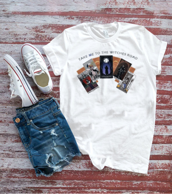 Take Me To The Witches Road Tarot Card Collection With Mystical Figures T-Shirt