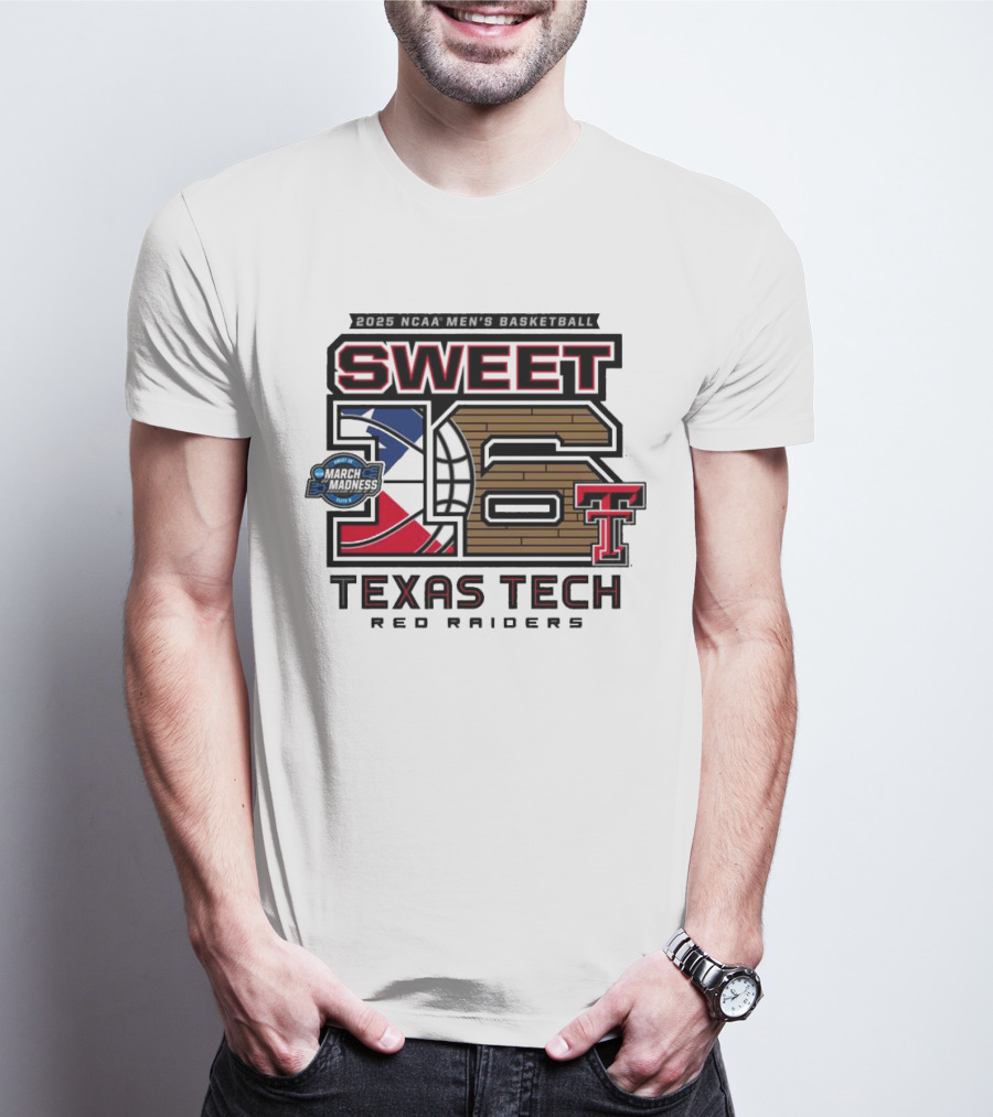 Texas Tech Basketball Sweet 16 Above The Rim 2025 Grey Tri-Blend T-Shirt