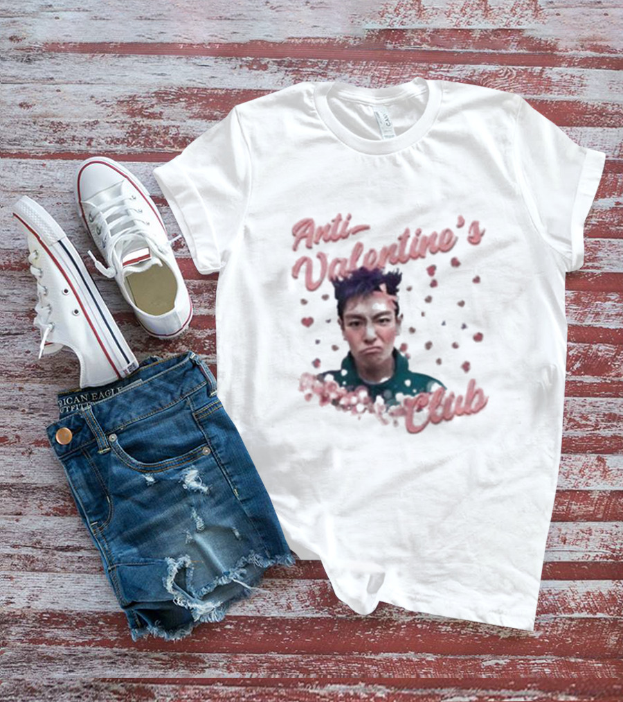 Anti Valentine’s Club Pouting Face Hearts T-Shirt