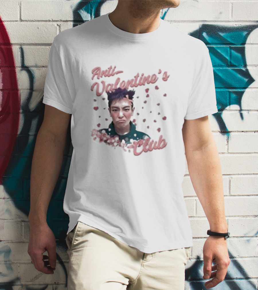 Anti Valentine’s Club Pouting Face Hearts T-Shirt