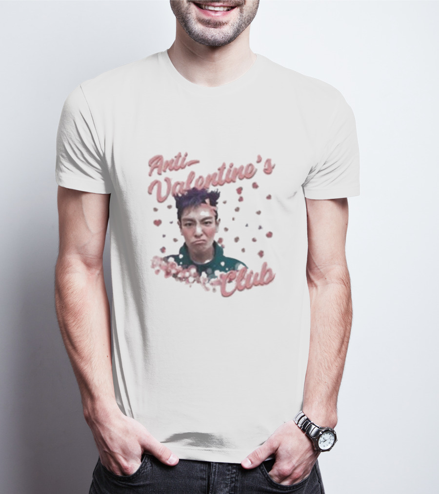 Anti Valentine’s Club Pouting Face Hearts T-Shirt