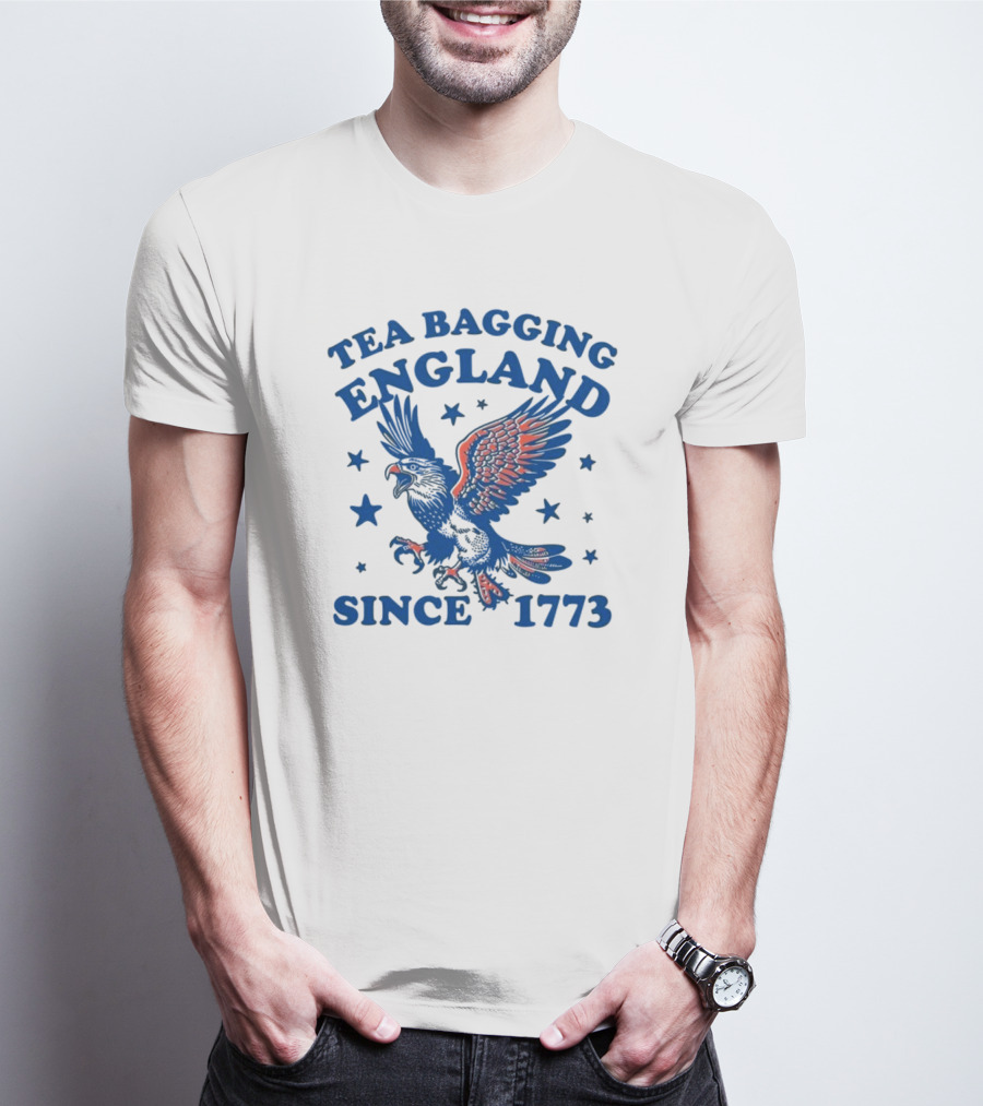 Tea Bagging England Since 1773 Bald Eagle And Stars T-Shirt