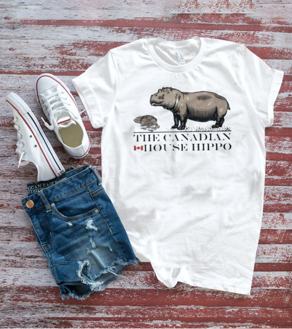 Canadian House Hippo With Turtle And Leaf Icon T-Shirt