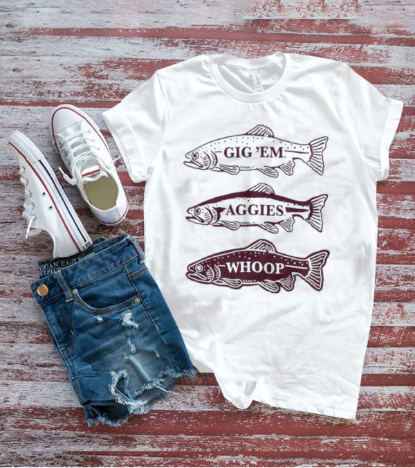 Texas A&M Aggies Gig 'Em Whoop Fish Trio T-Shirt