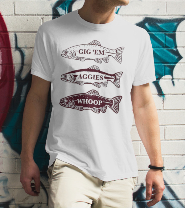 Texas A&M Aggies Gig 'Em Whoop Fish Trio T-Shirt