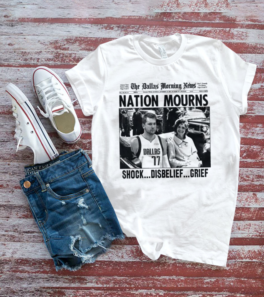 The Dallas Morning News Nation Mourns Shock Disbelief Grief Basketball Player And Smiling Woman T-Shirt