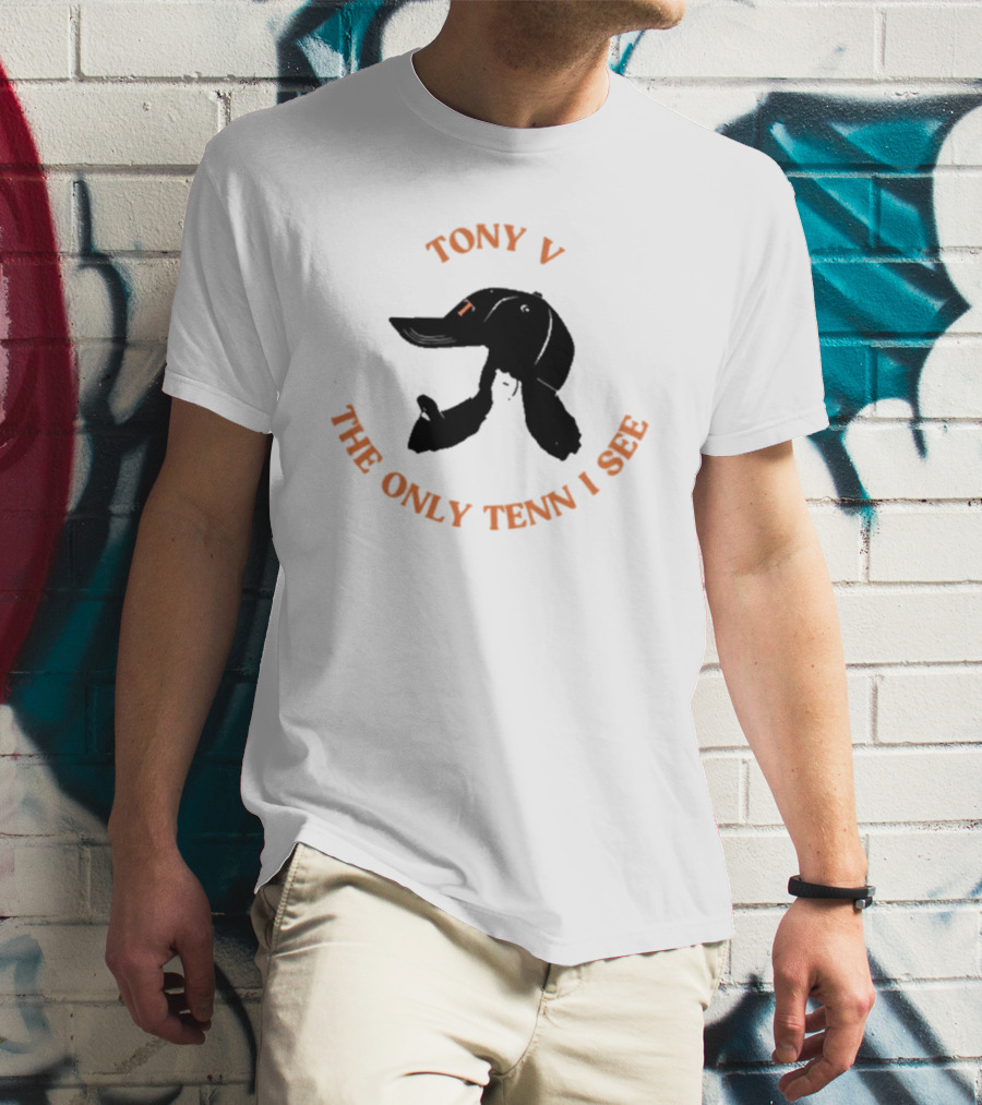 TONY V THE ONLY TENN I SEE Orange Text T-Shirt