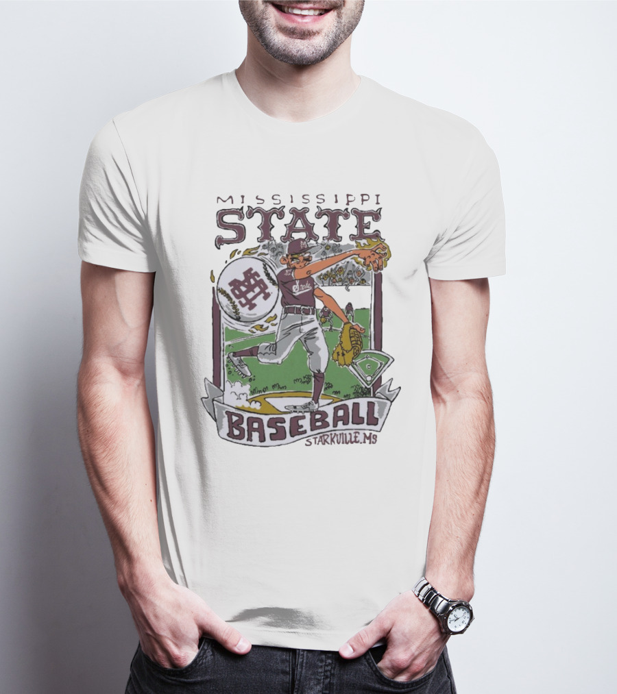 Mississippi State Baseball Starkville MS Wonky Cards T-Shirt