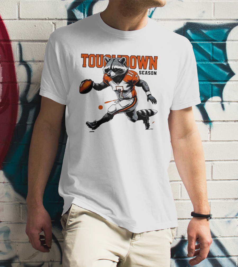 Touchdown Season Raccoon Football Fun T-Shirt