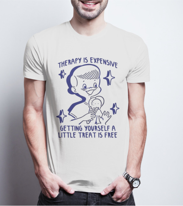 Therapy Is Expensive Getting Yourself A Little Treat Is Free Nostalgic Ice Cream Boy T-Shirt
