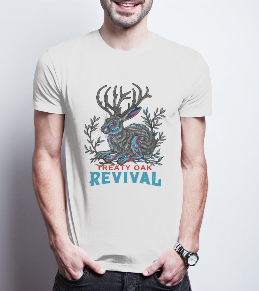 Treaty Oak Revival Jack Rabbit Psychedelic Colorful Illustration T-Shirt