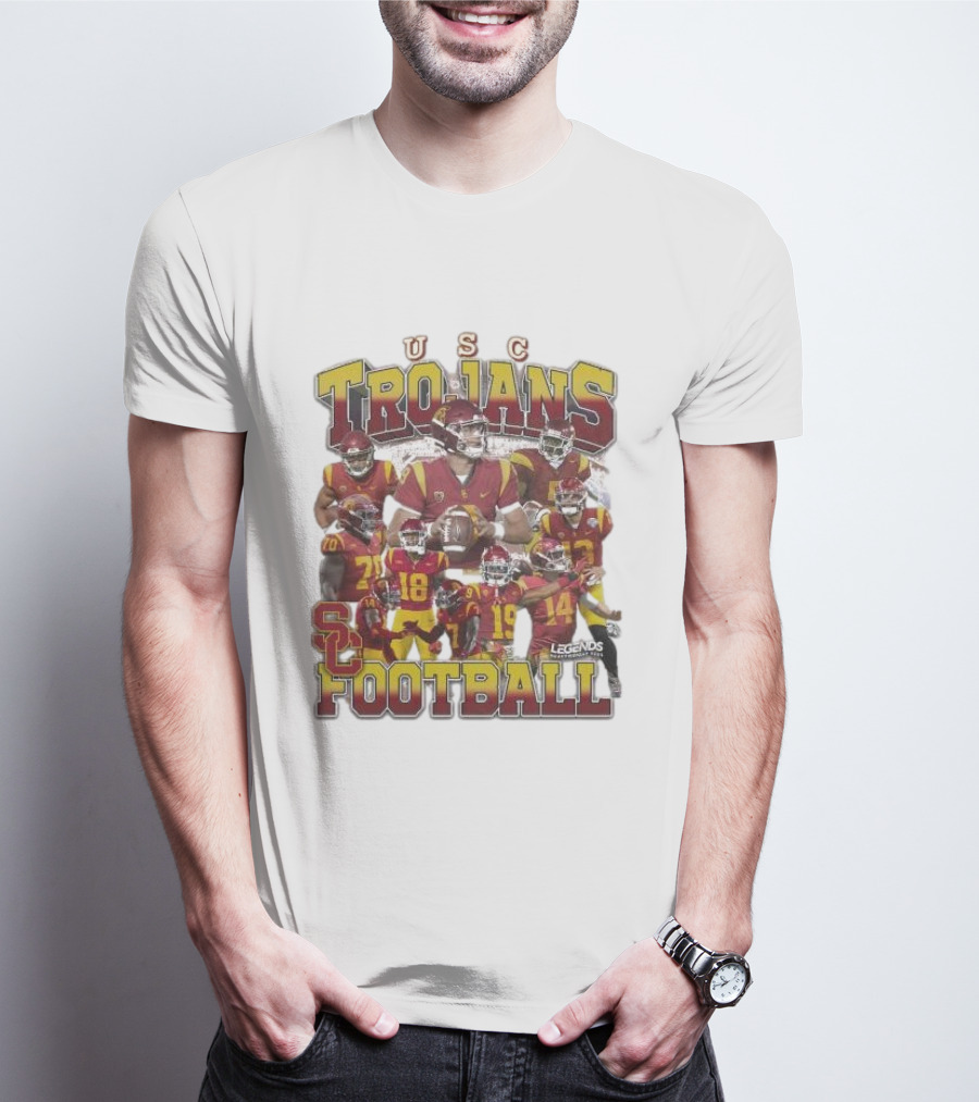 USC Trojans Football Legends Heavy Weight Players Collection T-Shirt