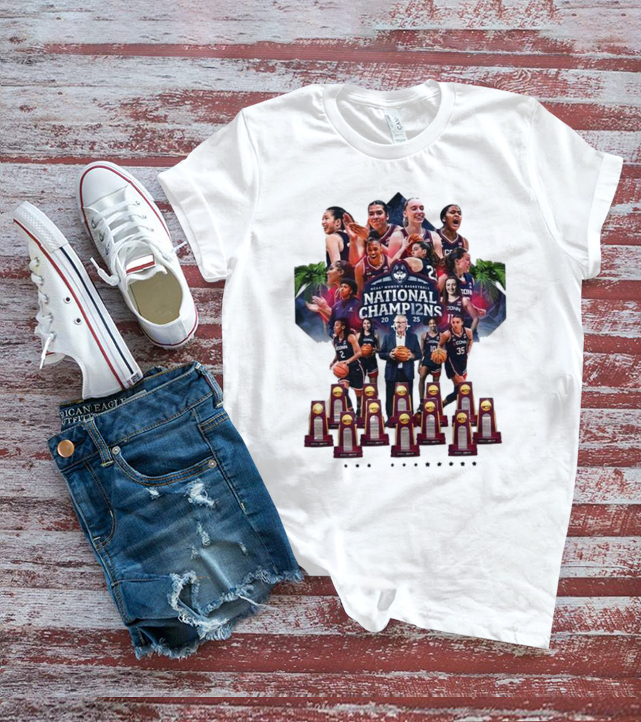 UConn Women's Basketball National Champ12ns 2025 NCAA 12th Title Celebration T-Shirt
