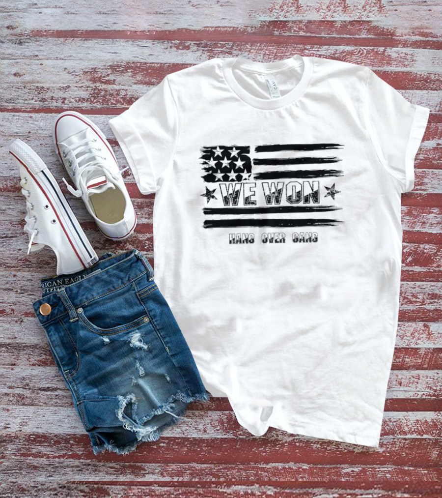 We Won Hang Over Gang Tattooed Skeleton Mic Icon Celebration T-Shirt