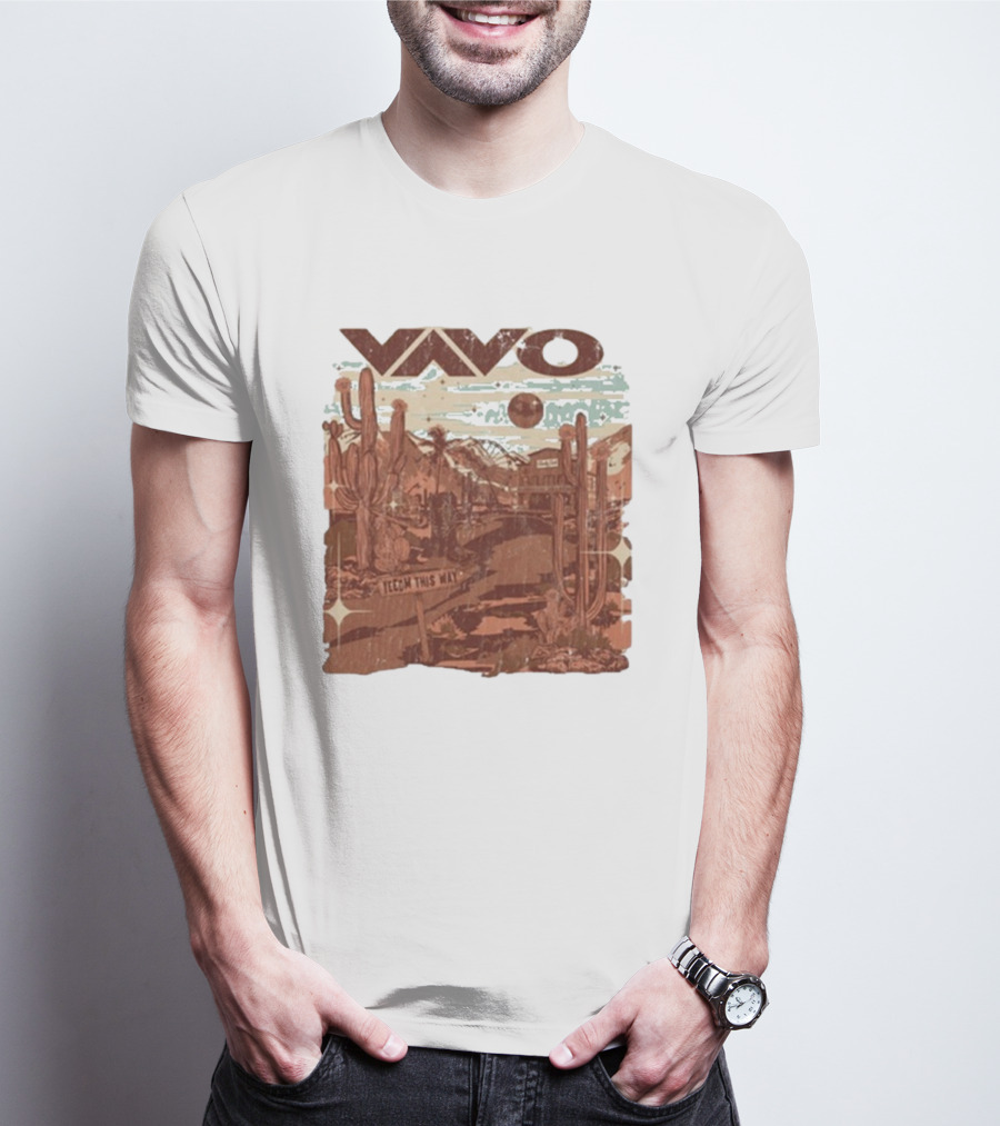 Vavo Cactus Desert Scene Neon Honky Tonk Midweight T-Shirt
