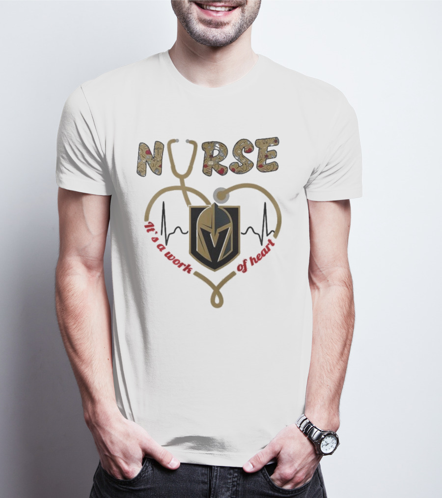 Vegas Golden Knights Nurse Heart Of Gold Appreciation Night 2025 T-Shirt