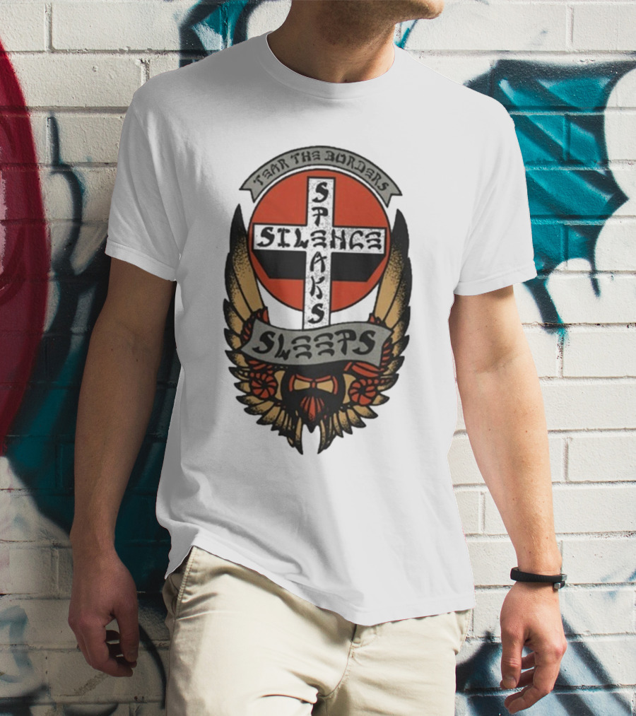 Tear The Borders Silence Speaks While She Sleeps Wings Cross Emblem T-Shirt