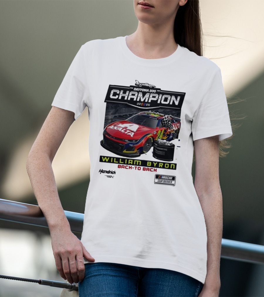 Daytona 500 Champion 2025 William Byron Back To Back NASCAR Cup Series T-Shirt