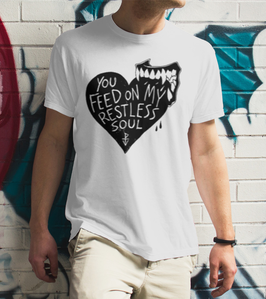 You Feed On My Restless Soul Aggressive Creature Burst Out Horror Theme T-Shirt