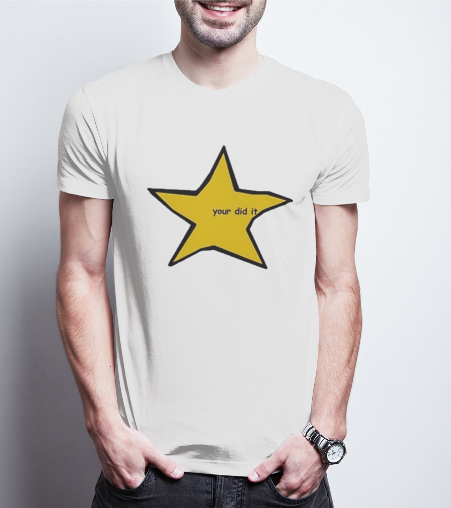 Your Did It Star Yellow Five-Point Shape T-Shirt