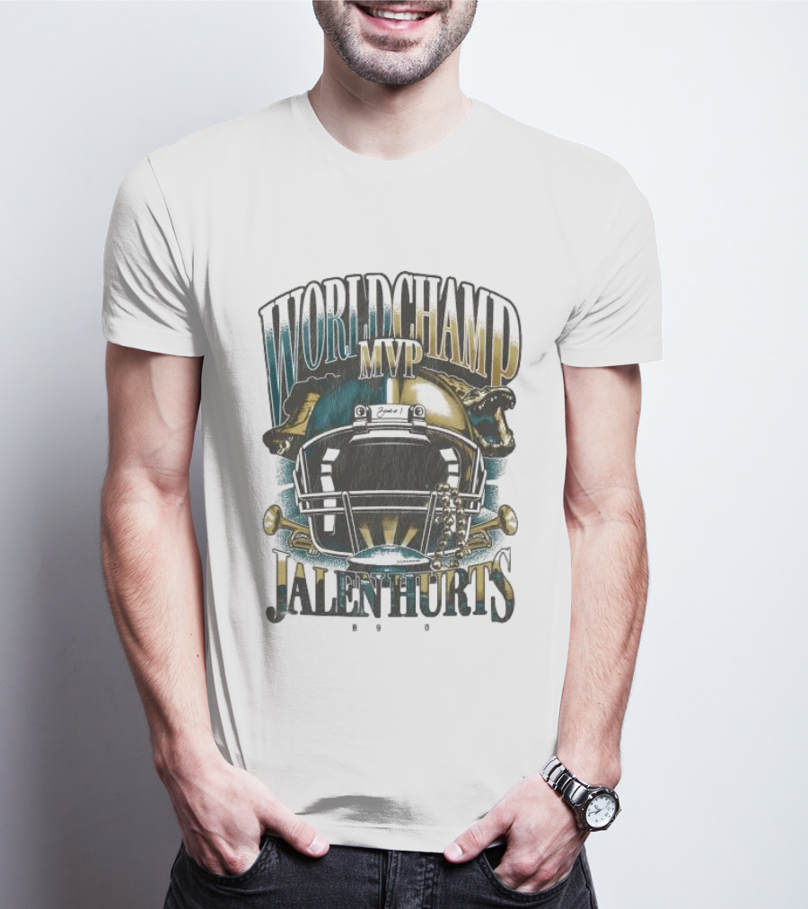 World Champ MVP Jalen Hurts Helmet Design T-Shirt