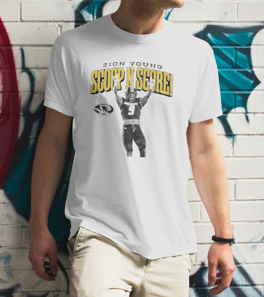 Zion Young Scoop N Score Missouri Tigers Player Number 9 Celebrate Victory T-Shirt